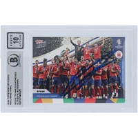 Lamine Yamal Spain FC Autographed 2024 Topps Now UEFA Euro Spain UEFA Euro 2024 Winners #59 Beckett Fanatics Witnessed Authenticated 10 Rookie Card