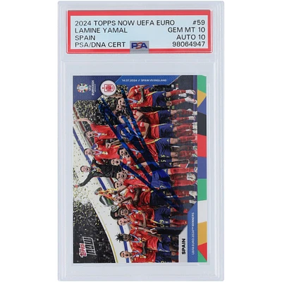 Lamine Yamal Spain National Team Autographed 2024 Topps Now Spain UEFA Euro Winners #59 PSA Authenticated 10/10 Card