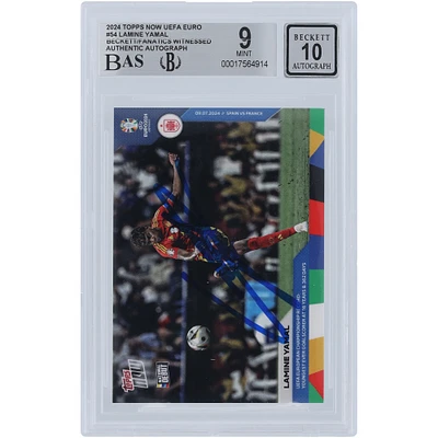 Lamine Yamal Spain National Team Autographed 2024 Topps Now UEFA Euro Youngest Ever Goalscorer At 16 Years & 362 Days #54 Beckett Fanatics Witnessed Authenticated /10 Rookie Card