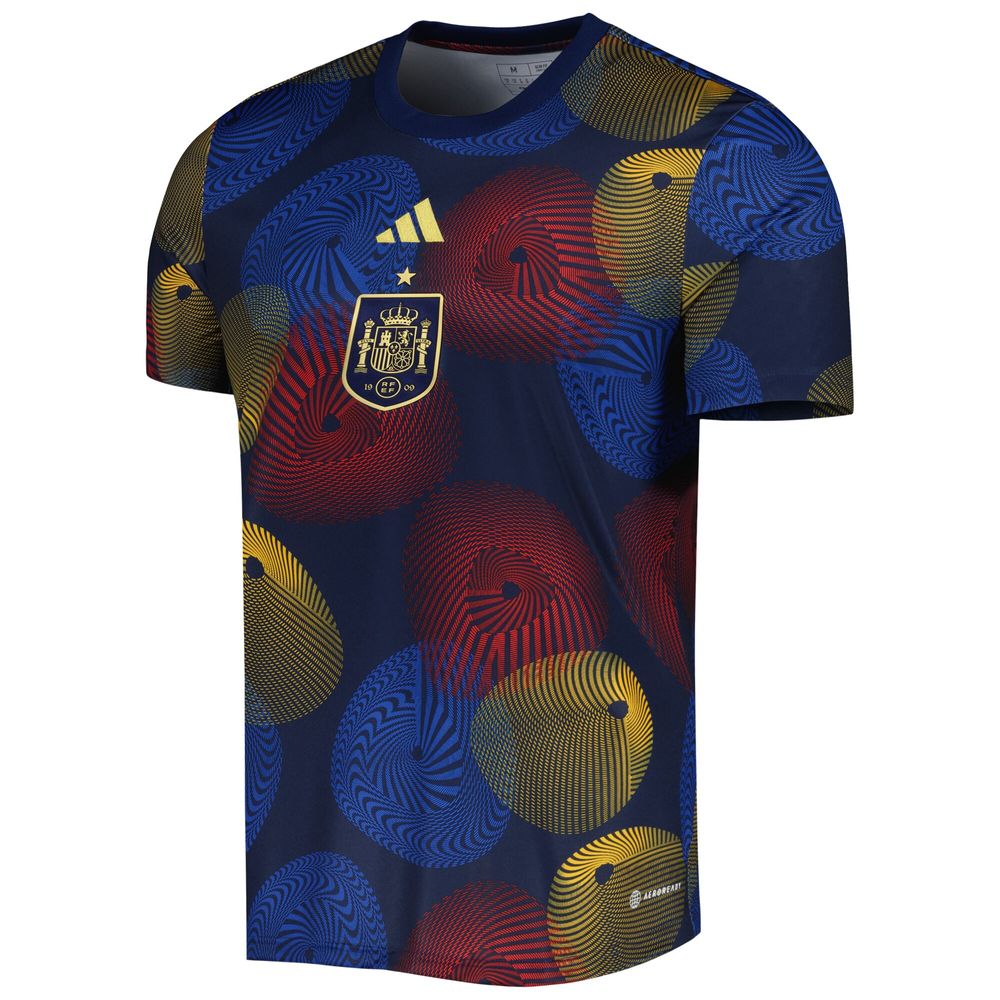 Men's adidas Navy Spain National Team 2022 AEROREADY Pre-Match Top