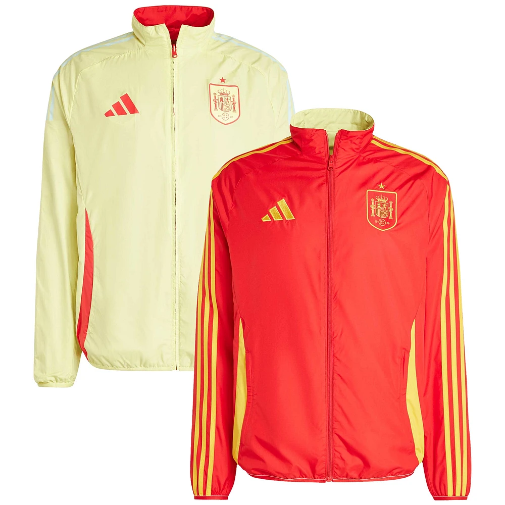 Men's adidas Red/Yellow Spain National Team 2024 Reversible Anthem Full-Zip Jacket