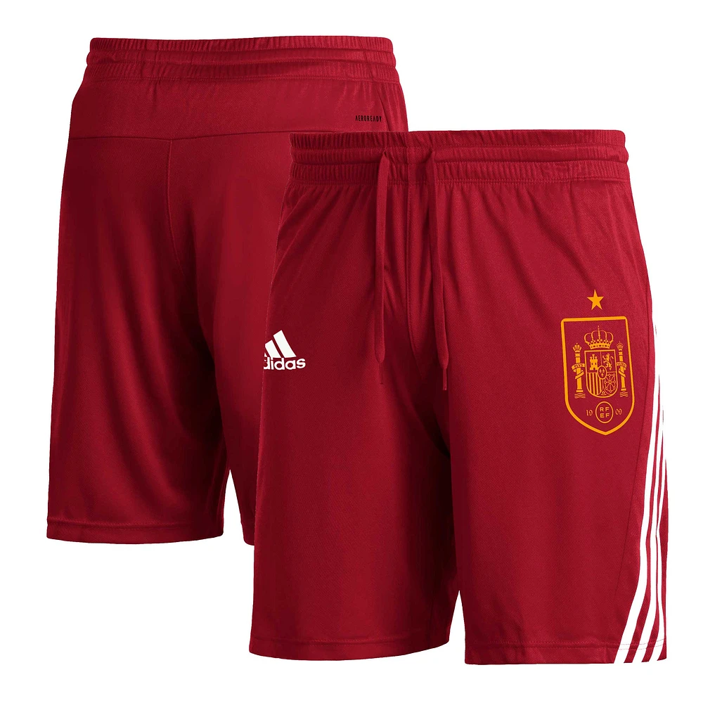 Men's adidas Red Spain National Team Club Crest Three-Stripe AEROREADY Shorts