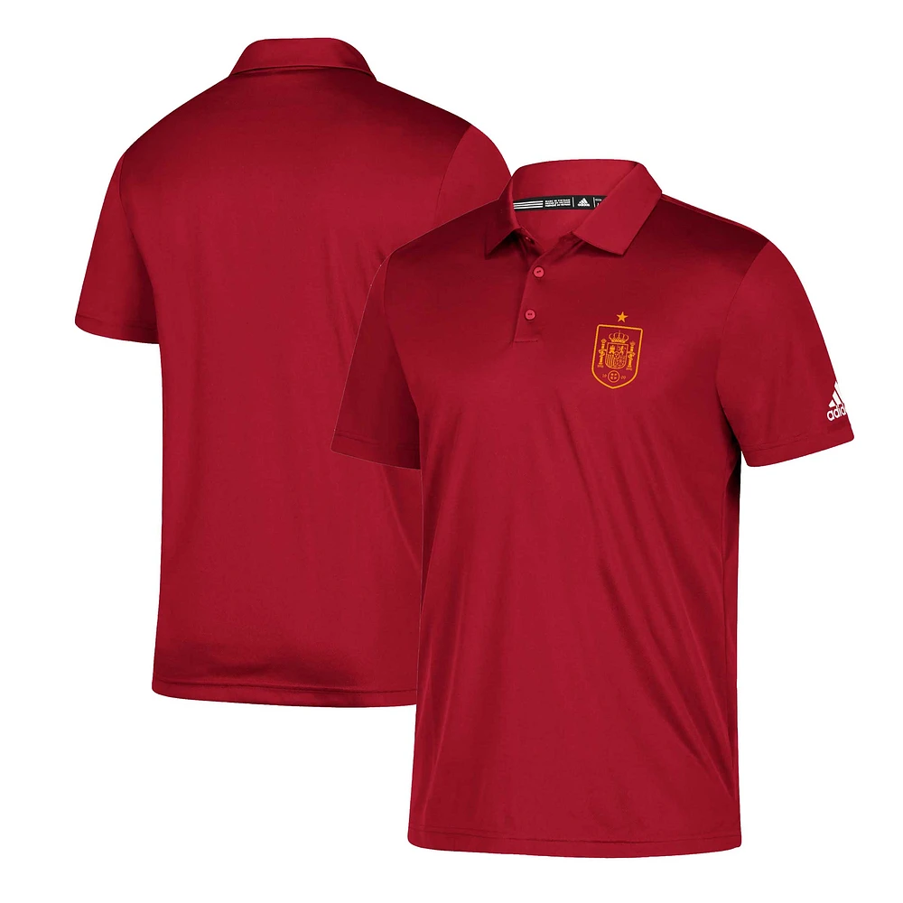 Polo adidas rouge pour homme avec logo de l'équipe nationale d'Espagne Grind Climalite