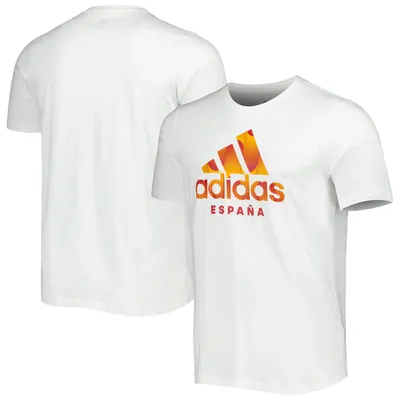 T-shirt graphique ADN de l'équipe nationale d'Espagne adidas blanc pour homme