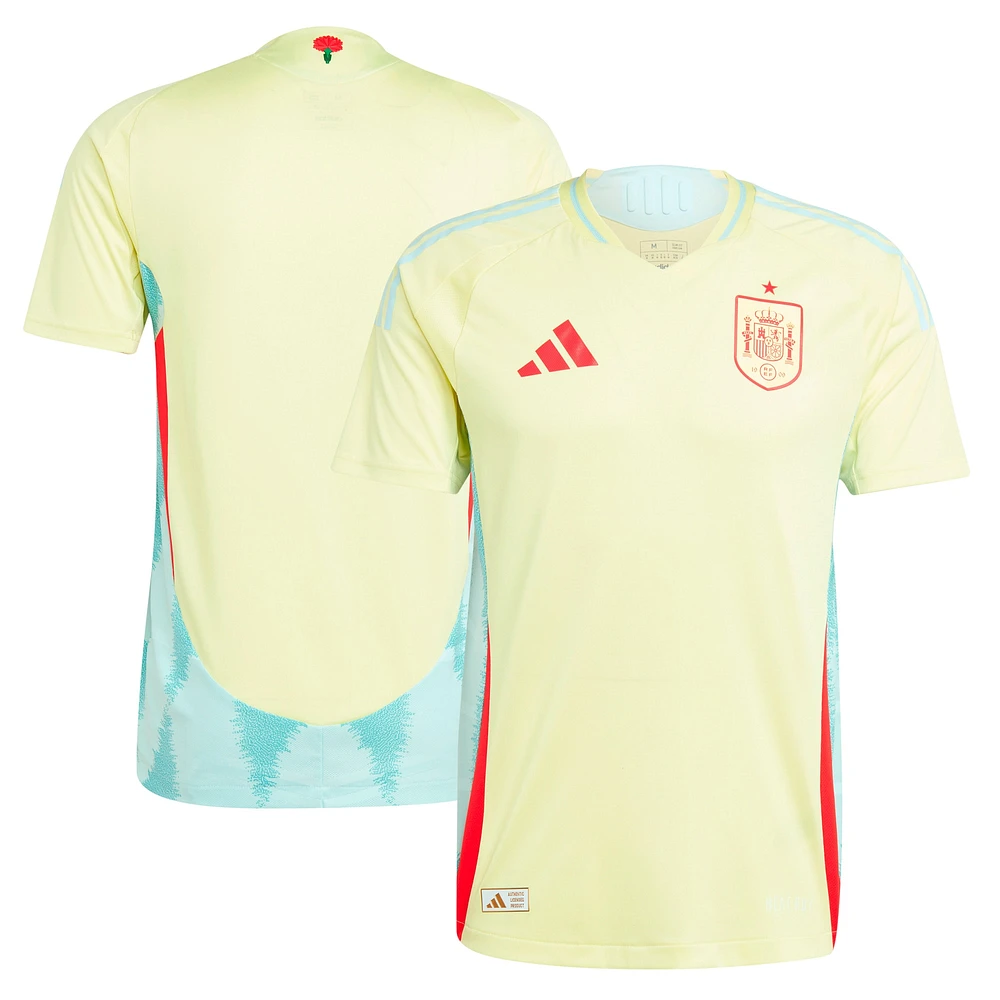 Maillot adidas pour homme de l'équipe nationale d'Espagne 2024 extérieur authentique, jaune