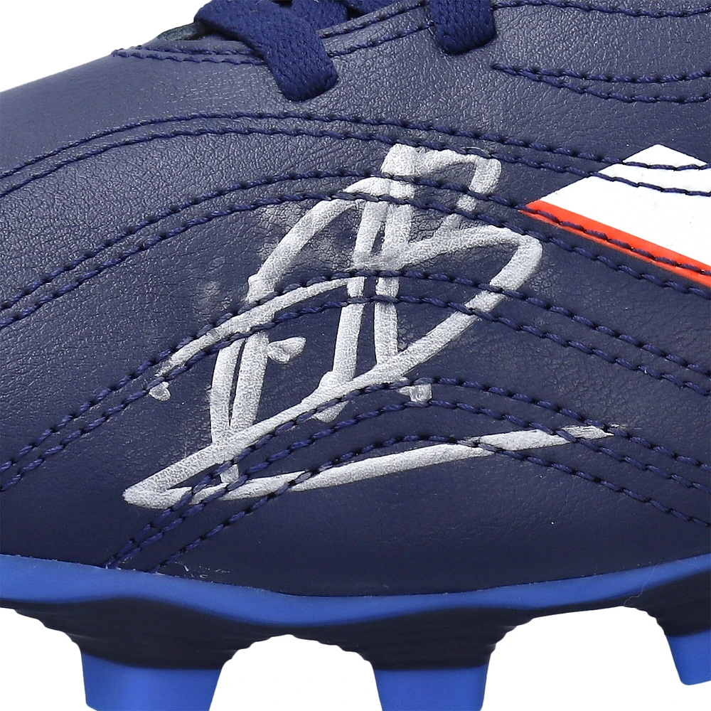 Chaussure adidas bleu marine, orange et blanche dédicacée par l'équipe nationale espagnole de Pedri