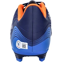 Chaussure adidas bleu marine, orange et blanche dédicacée par l'équipe nationale espagnole de Pedri