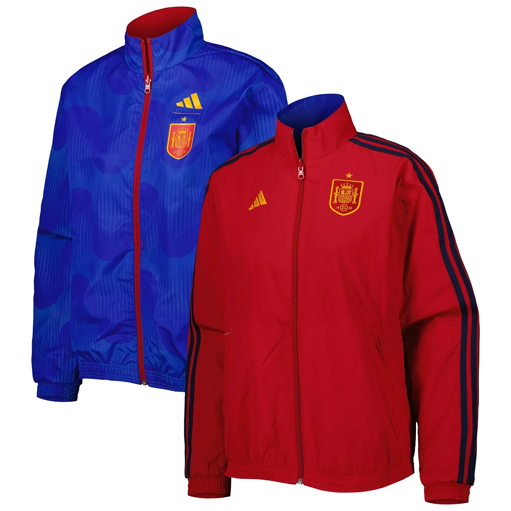 Women's adidas Red/Blue Spain National Team Anthem AEROREADY Reversible Full-Zip Jacket