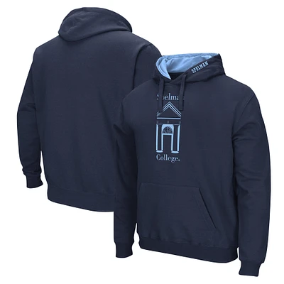 Men's Colosseum  Navy Spelman College Jaguars Arch & Logo Pullover Hoodie