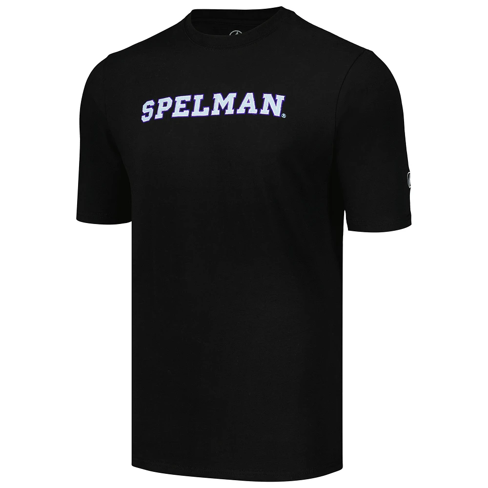 Men's FISLL Black Spelman College Jaguars Applique T-Shirt