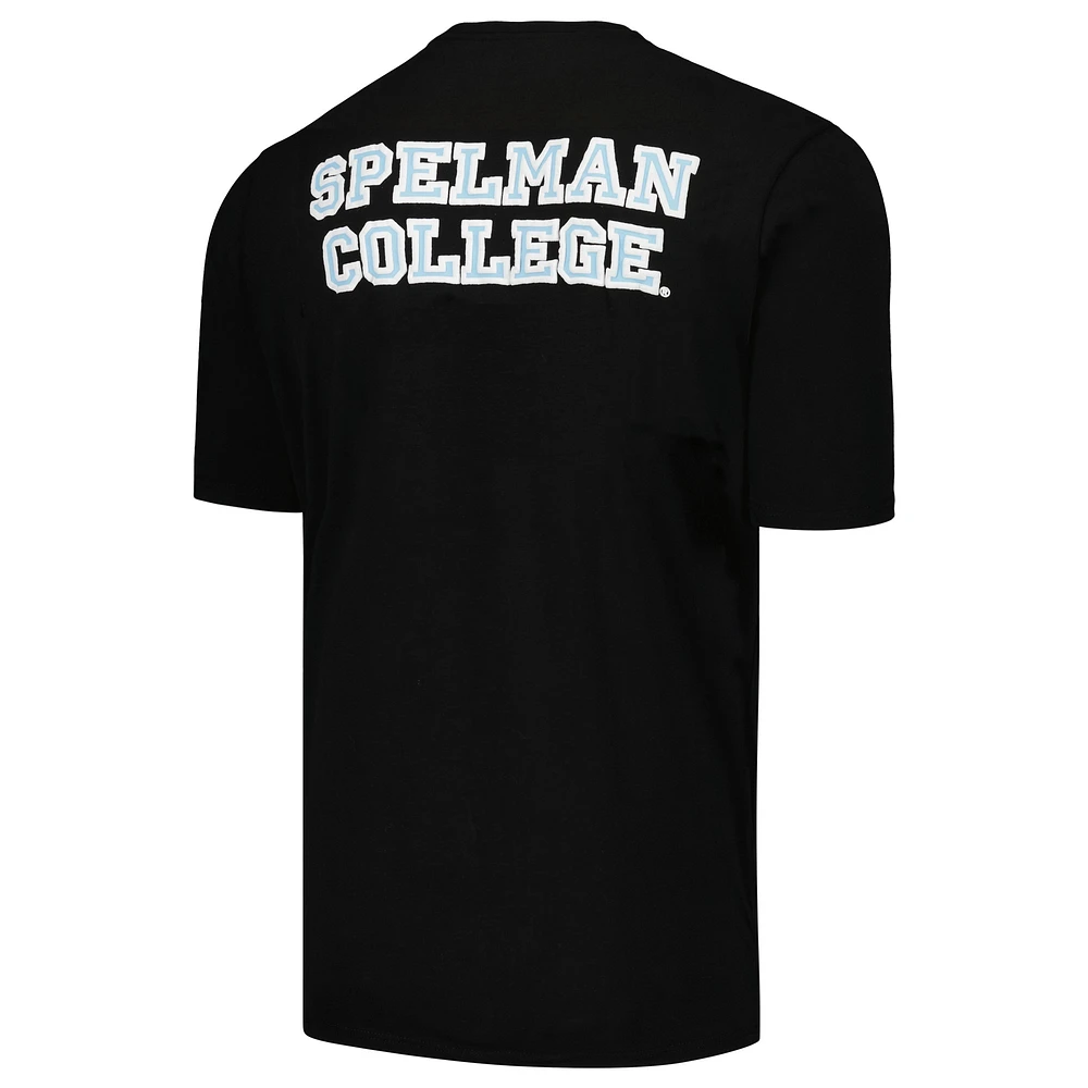 Men's FISLL Black Spelman College Jaguars Applique T-Shirt