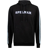 Men's FISLL Black Spelman College Jaguars Oversized Stripes Pullover Hoodie