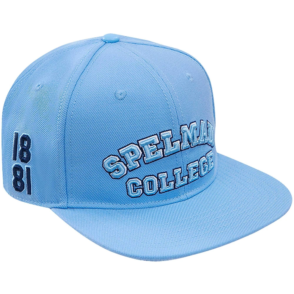 Men's Pro Standard Light Blue Spelman College Jaguars Arch Logo Snapback Hat