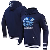 Men's Pro Standard Navy Spelman College Jaguars Homecoming Ribbed Fleece Pullover Hoodie