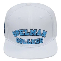 Men's Pro Standard White Spelman College Jaguars Primary Logo Wool Snapback Hat