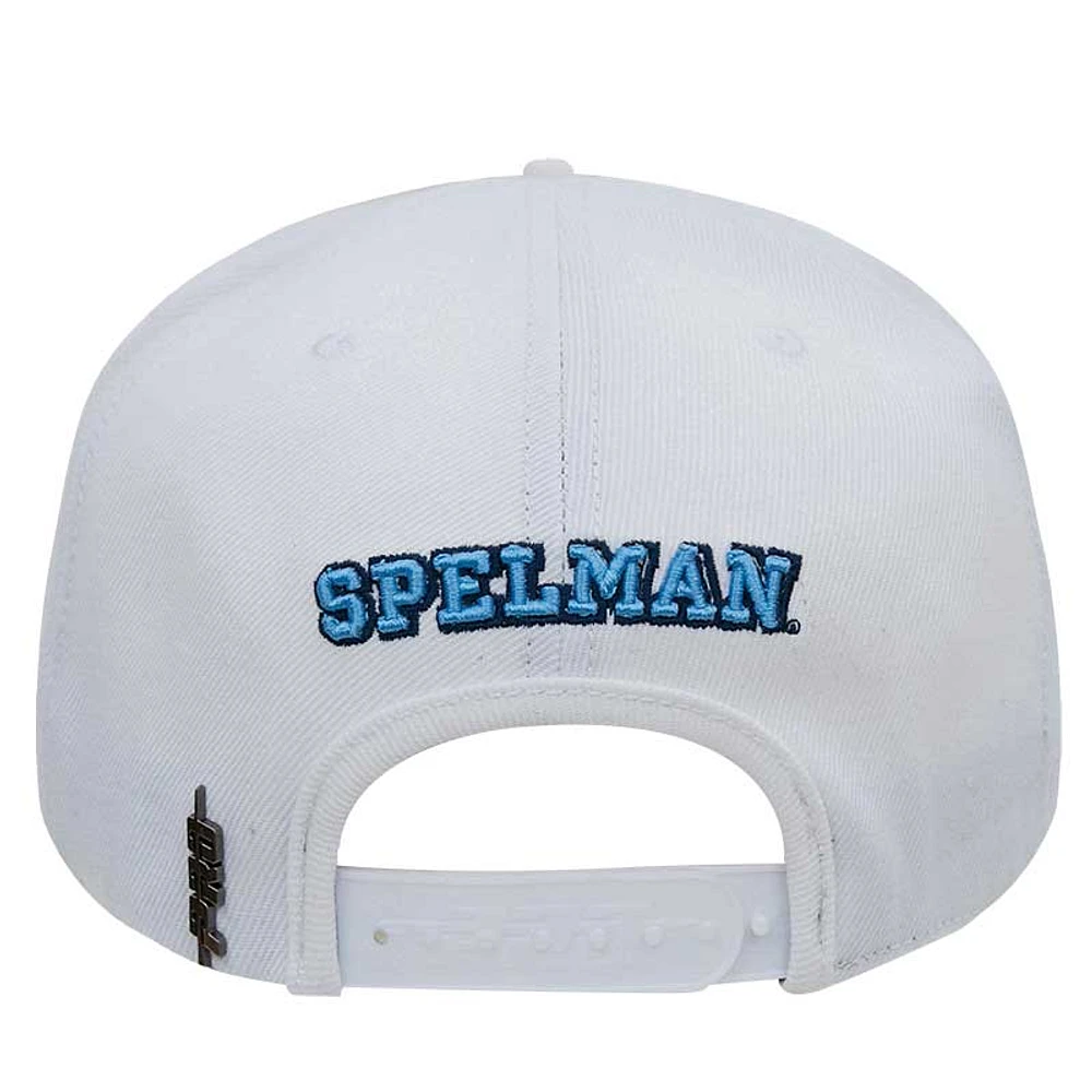 Men's Pro Standard White Spelman College Jaguars Primary Logo Wool Snapback Hat