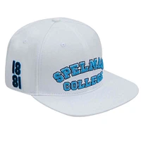 Men's Pro Standard White Spelman College Jaguars Primary Logo Wool Snapback Hat