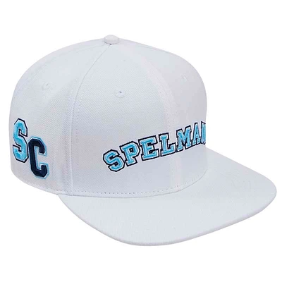 Men's Pro Standard White Spelman College Jaguars Wool Snapback Hat