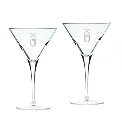 Spelman College Jaguars 2-Piece 10oz. Luigi Bormioli Titanium Martini Glass Set