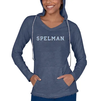 Spelman College Jaguars Concepts Sport Women's Mainstream Terry Long Sleeve Hoodie T-Shirt - Navy