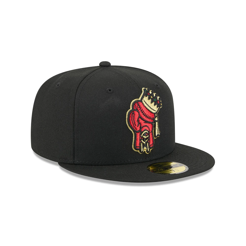Men's New Era  Black Spokane Indians Theme Nights 59FIFTY Fitted Hat