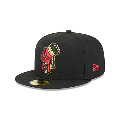 Men's New Era  Black Spokane Indians Theme Nights 59FIFTY Fitted Hat