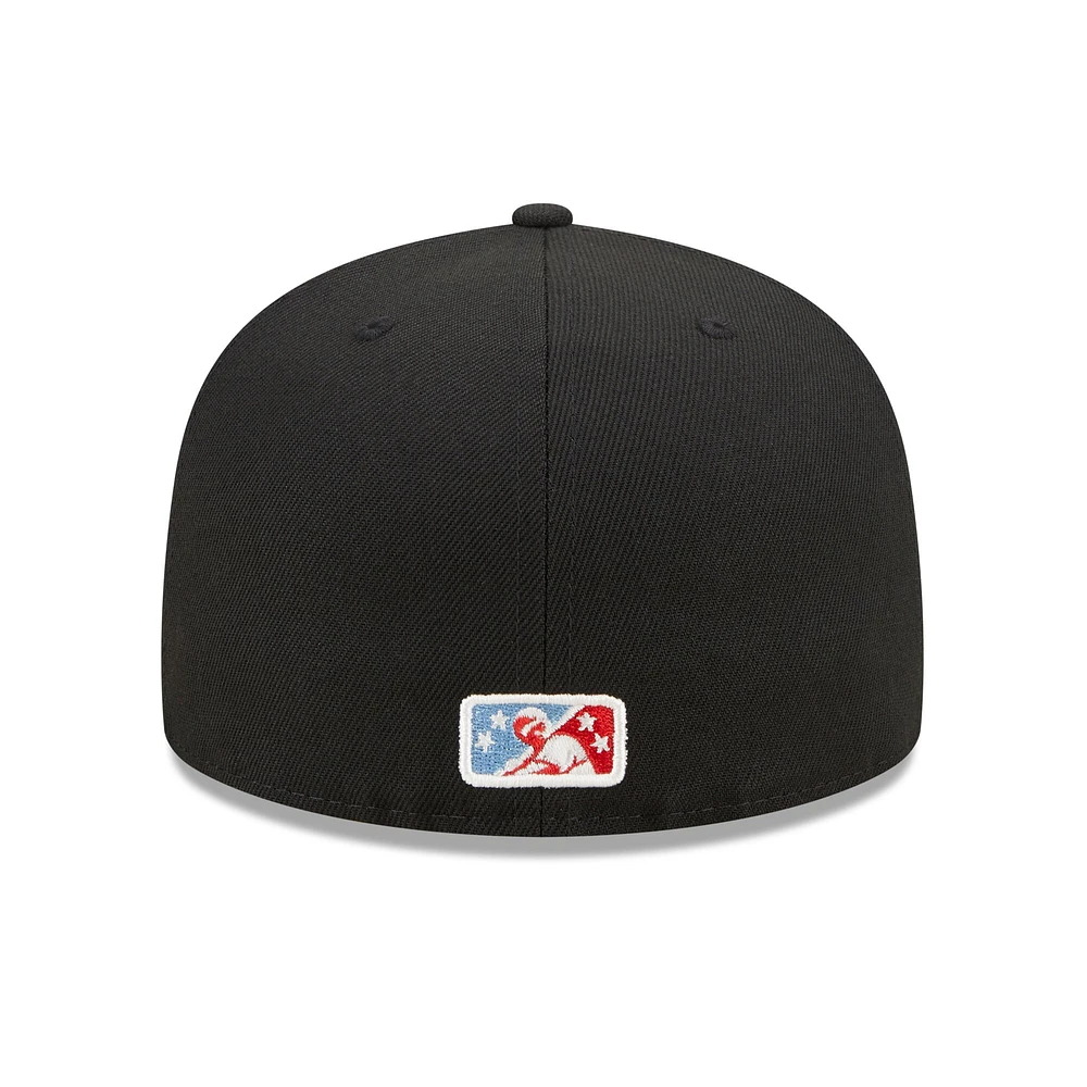 Casquette ajustée New Era Spokane Indians Marvel x Minor League 59FIFTY pour homme, noir/rouge