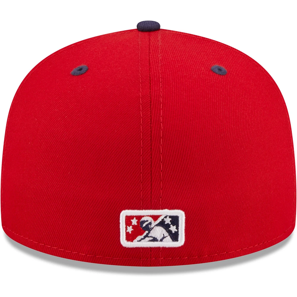 Casquette ajustée 59FIFTY pour homme de la collection authentique Spokane Indians New Era rouge