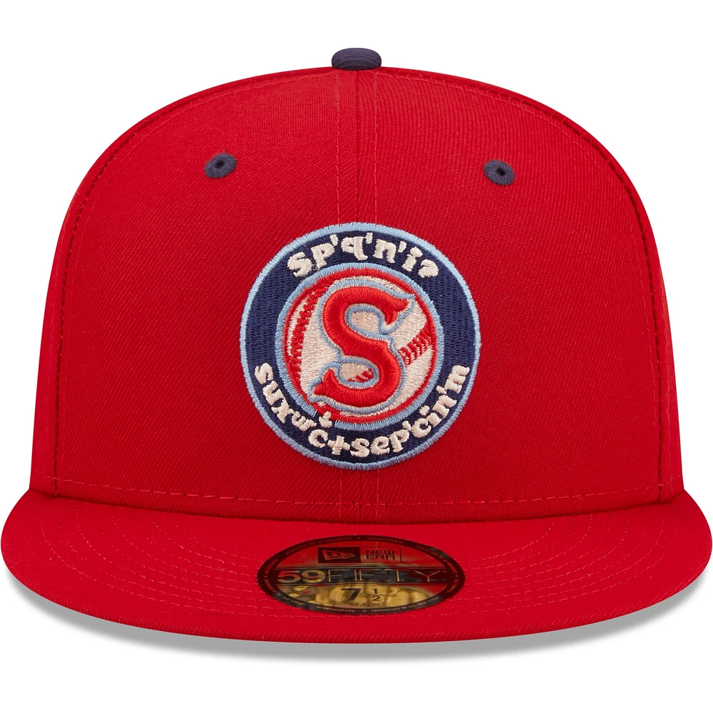 NWE SPINDI RED HOME MIB AUTHENTIC COLLECTION 59FIFTY HATMENHIC