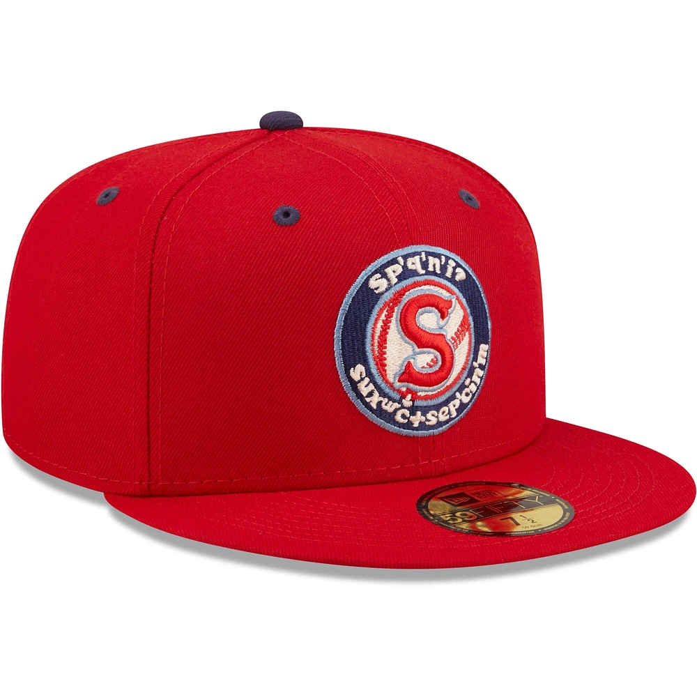 NWE SPINDI RED HOME MIB AUTHENTIC COLLECTION 59FIFTY HATMENHIC