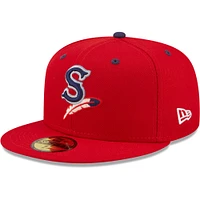 Casquette ajustée 59FIFTY pour homme de la collection authentique Spokane Indians New Era rouge