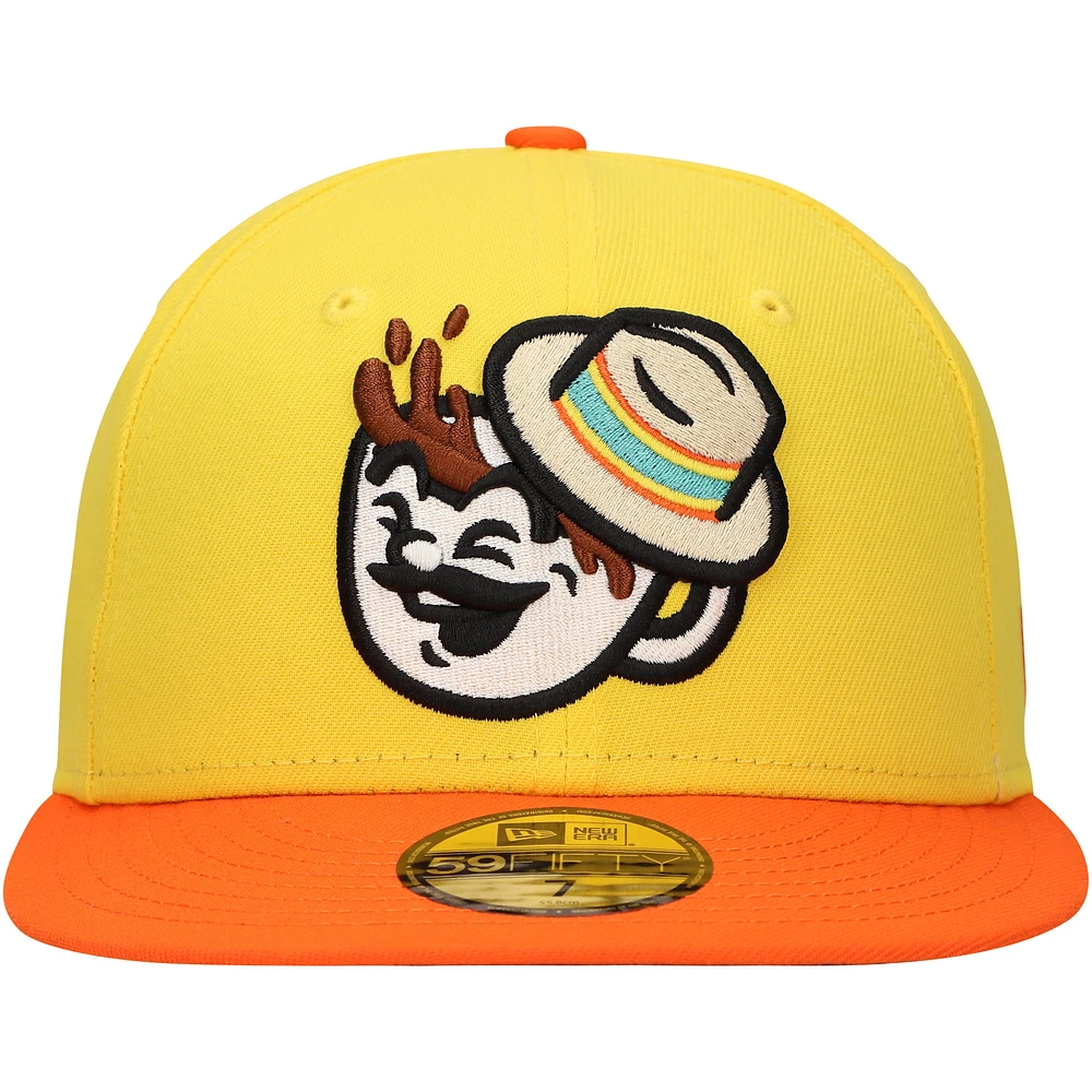 Men's New Era Yellow Cafecitos de Spokane Copa la Diversión 59FIFTY Fitted Hat