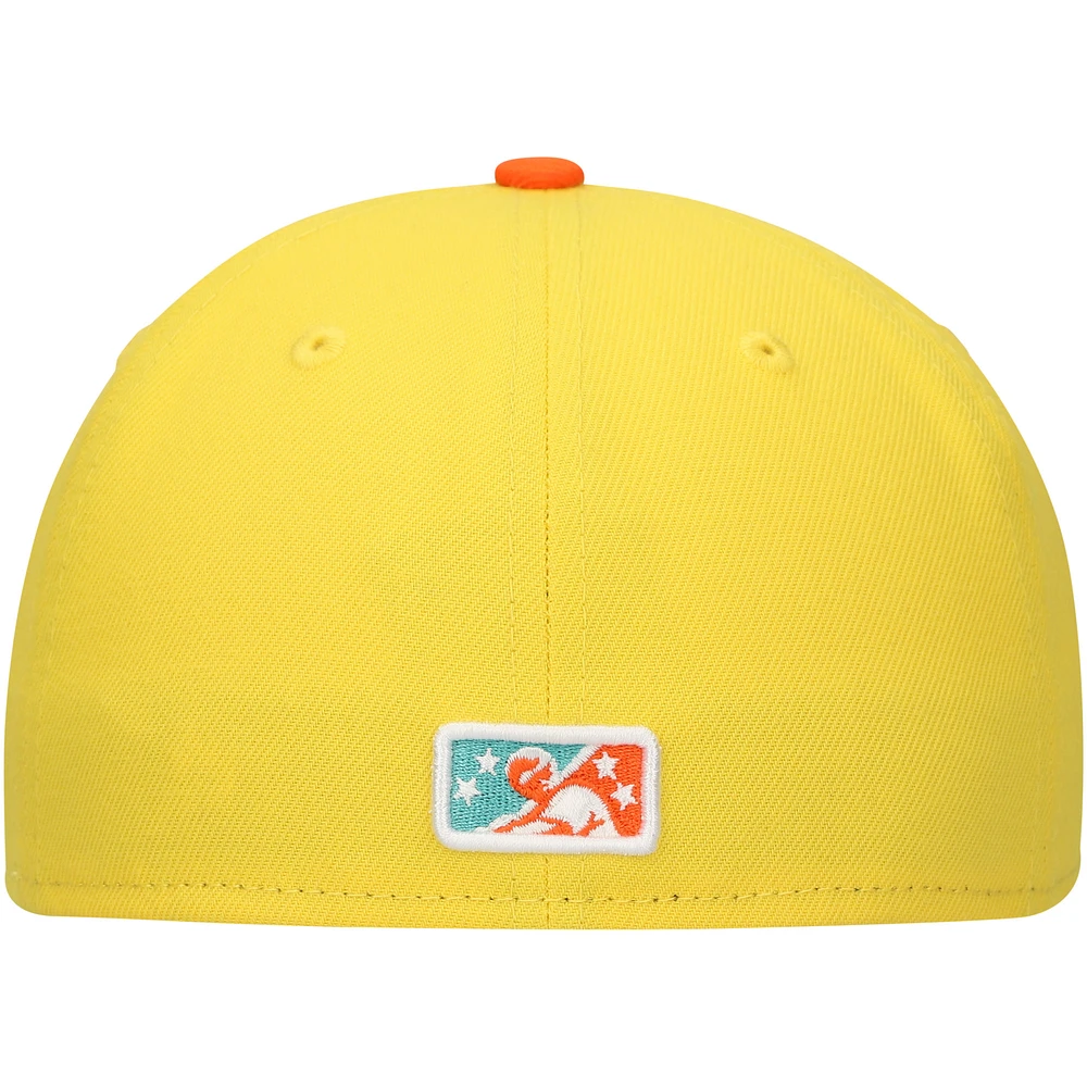 Men's New Era Yellow Cafecitos de Spokane Copa la Diversión 59FIFTY Fitted Hat