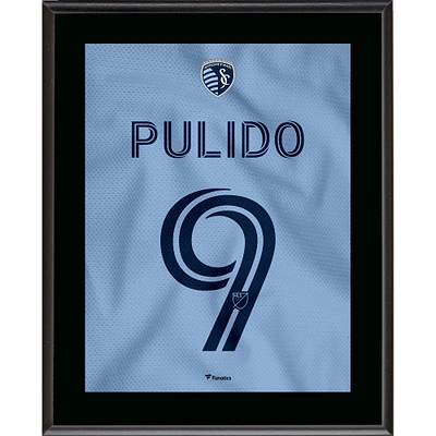 Plaque sublimée numéro 9 du maillot Hoops 4.0 de 10,5" x 13" d'Alan Pulido Sporting Kansas City