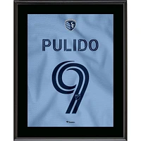 Plaque sublimée numéro 9 du maillot Hoops 4.0 de 10,5" x 13" d'Alan Pulido Sporting Kansas City