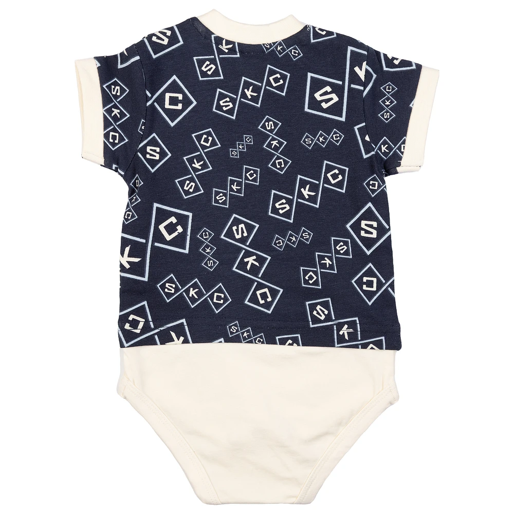 Body T-shirt Sport Design pour bébé bleu marine de Suède Sporting Kansas City