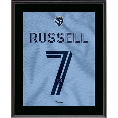 Plaque sublimée numéro 7 du maillot Hoops 4.0 de Johnny Russell Sporting Kansas City 10,5" x 13"