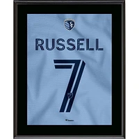 Plaque sublimée numéro 7 du maillot Hoops 4.0 de Johnny Russell Sporting Kansas City 10,5" x 13"