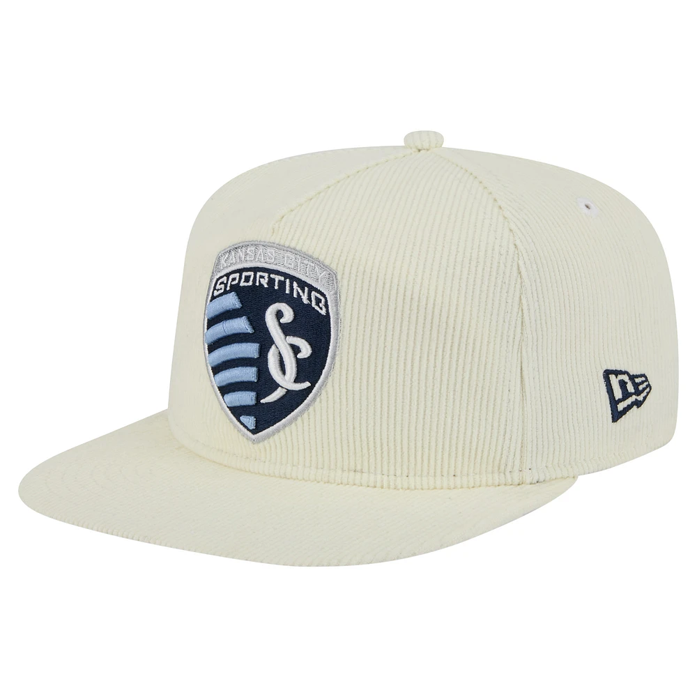 Men's New Era  Cream Sporting Kansas City 2025 Kickoff Snapback Golfer Hat