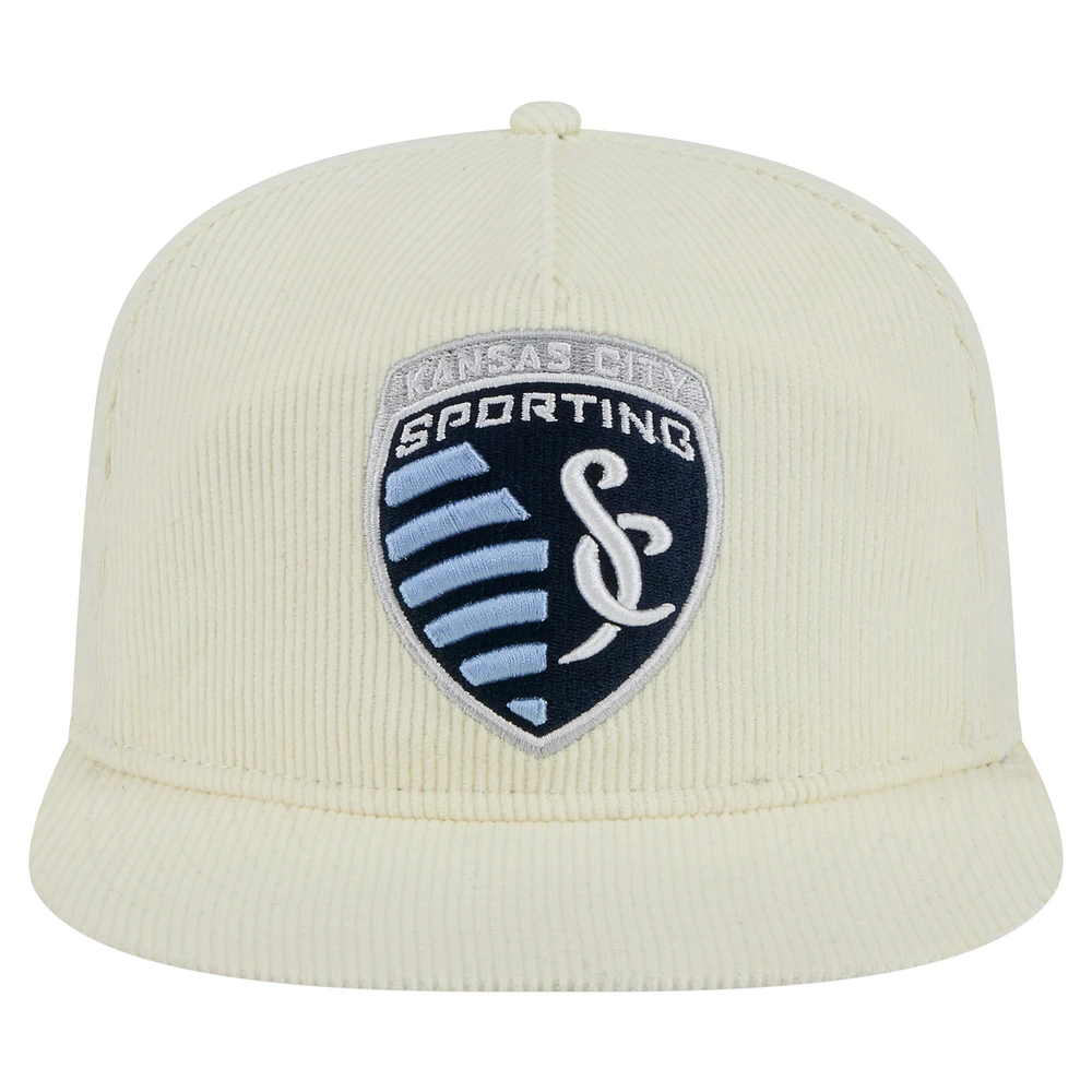 Men's New Era  Cream Sporting Kansas City 2025 Kickoff Snapback Golfer Hat