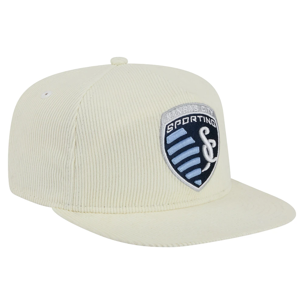 Men's New Era  Cream Sporting Kansas City 2025 Kickoff Snapback Golfer Hat