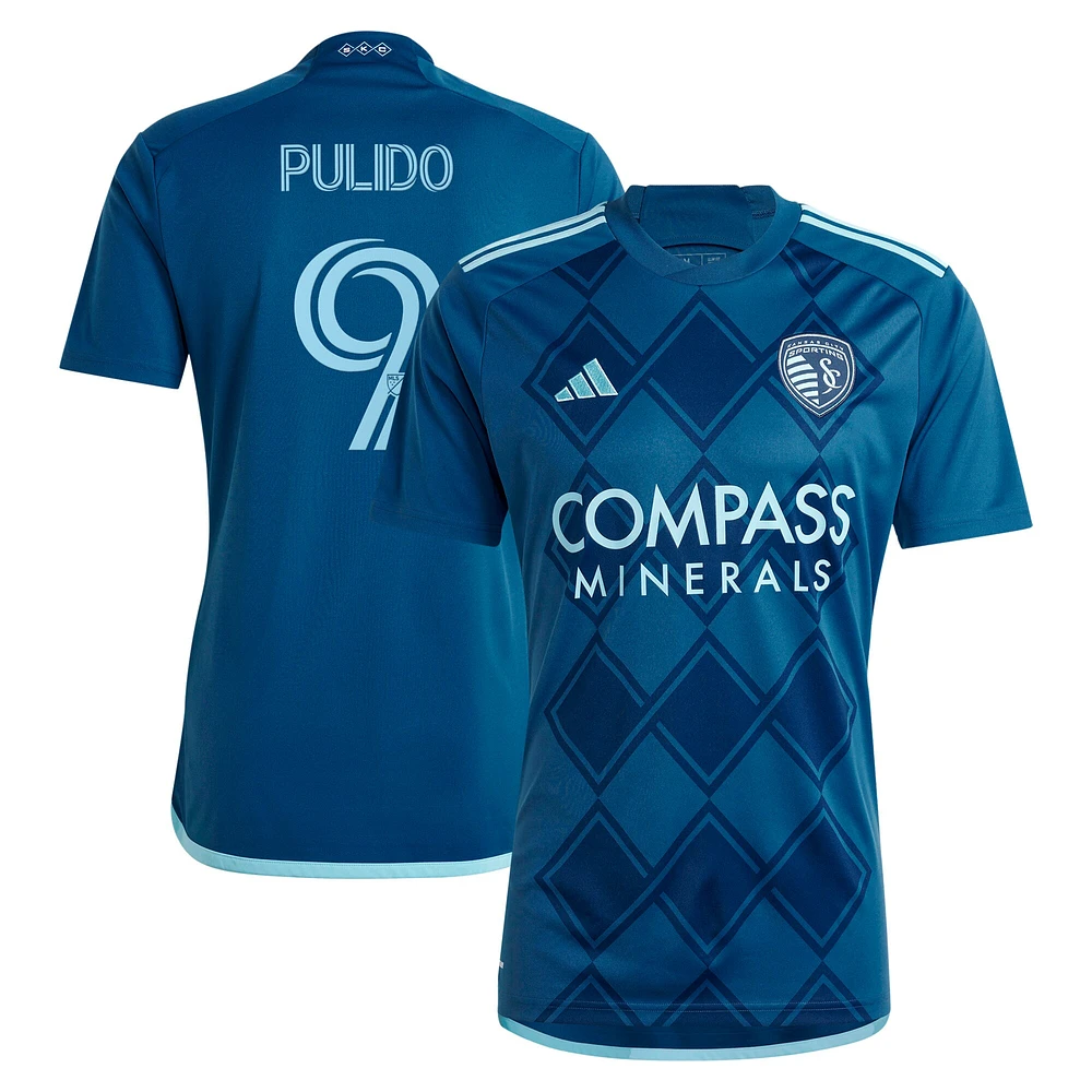 Maillot de joueur adidas Alan Pulido bleu marine Sporting Kansas City 2024 Diamonds Our Forever Replica pour hommes