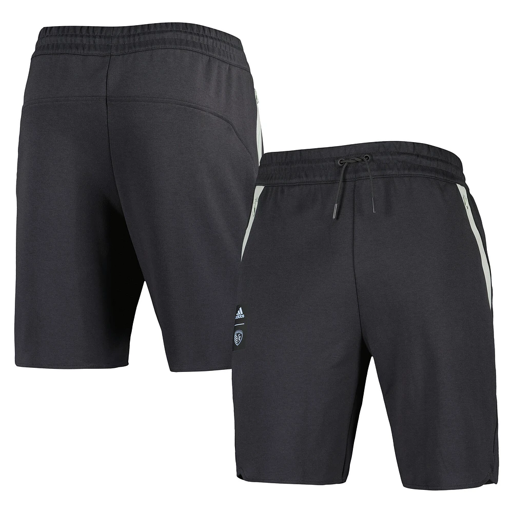 Short de voyage adidas Sporting Kansas City 2023 Player pour homme, noir