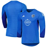 Men's adidas Blue Sporting Kansas City 2023 Goalkeeper Long Sleeve Replica Jersey