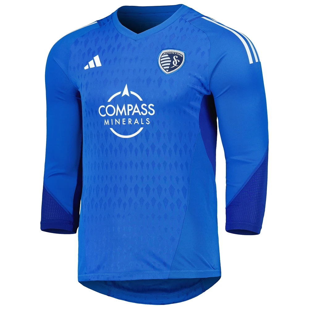 Maillot adidas Sporting Kansas City 2023 Gardien de but à manches longues pour homme bleu