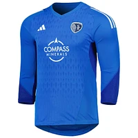 Men's adidas Blue Sporting Kansas City 2023 Goalkeeper Long Sleeve Replica Jersey