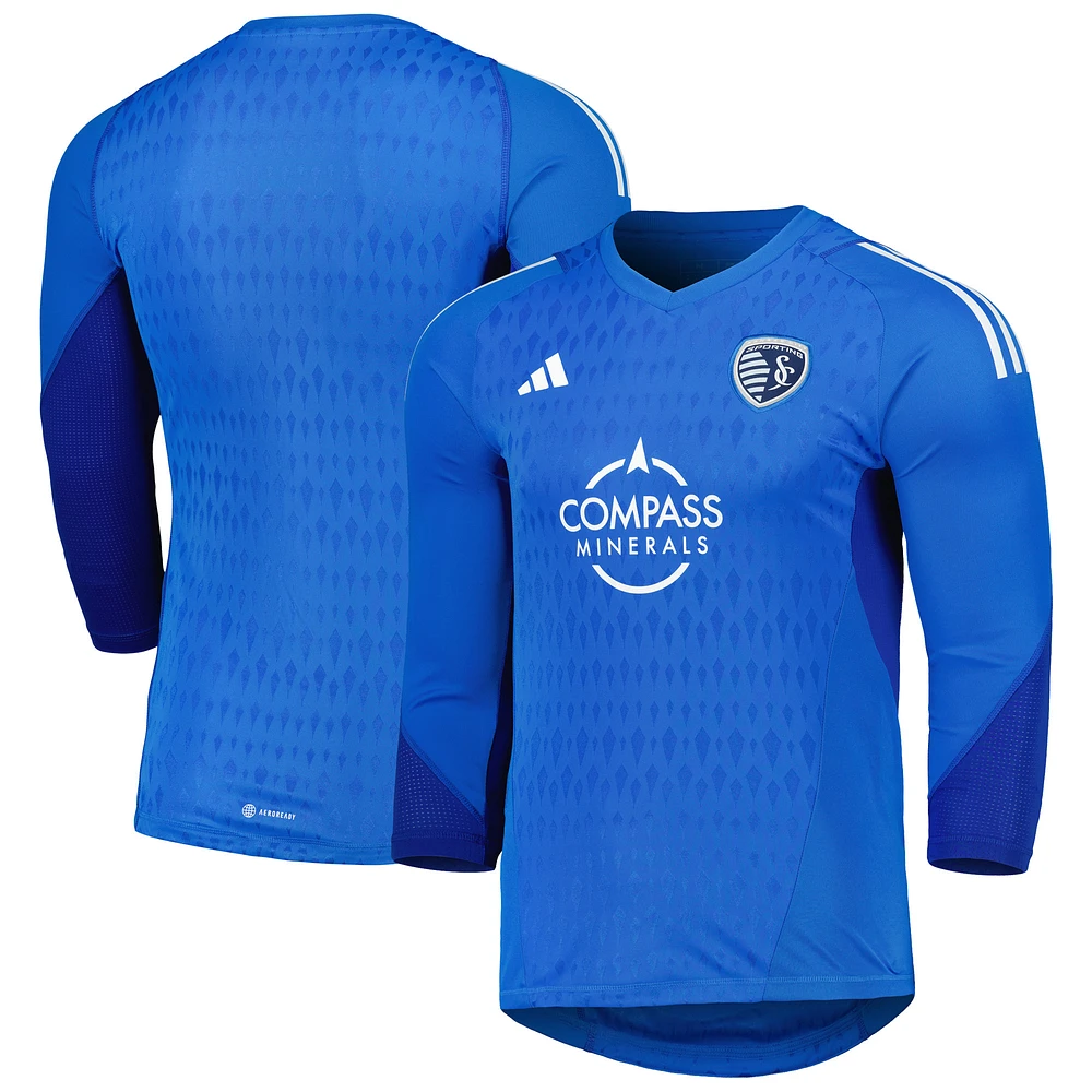 Maillot adidas Sporting Kansas City 2023 Gardien de but à manches longues pour homme bleu