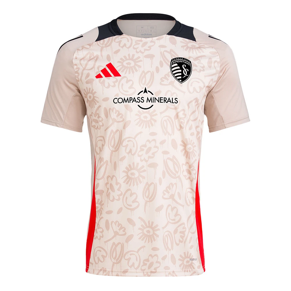 Haut d'avant-match adidas Sporting Kansas City 2024 One Planet marron pour homme