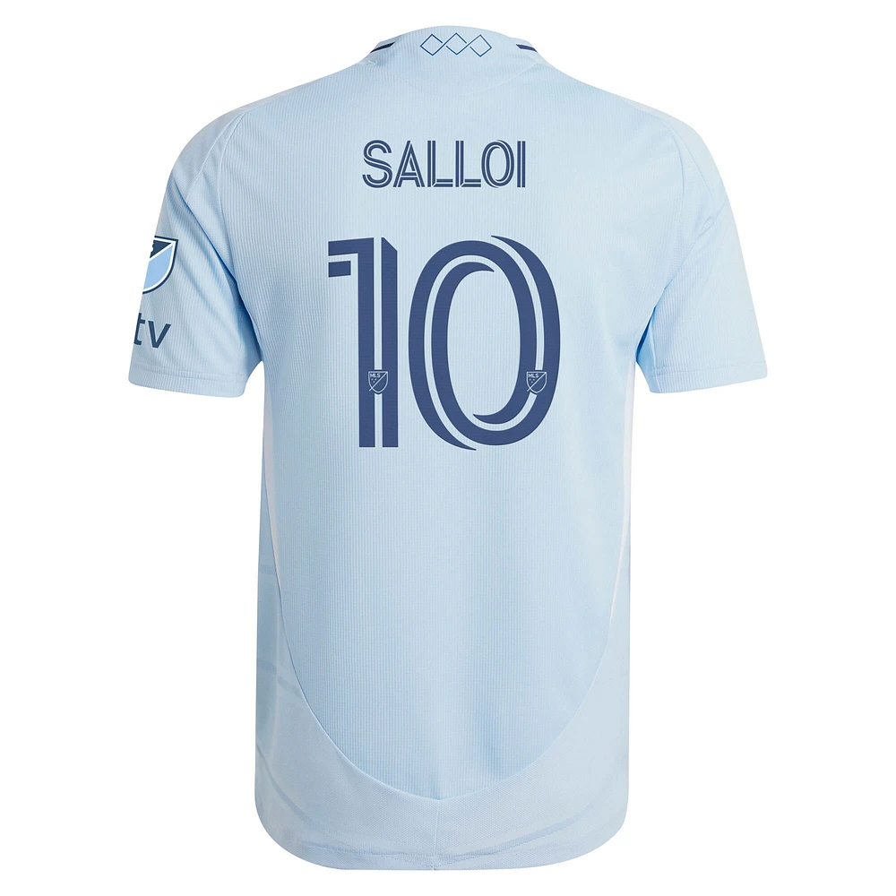 Maillot de joueur authentique adidas Daniel Salloi bleu clair Sporting Kansas City 2025 One KC pour homme