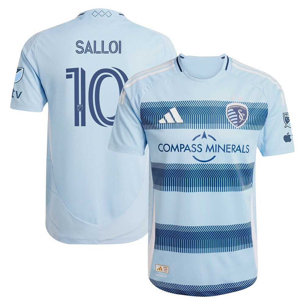 Maillot de joueur authentique adidas Daniel Salloi bleu clair Sporting Kansas City 2025 One KC pour homme